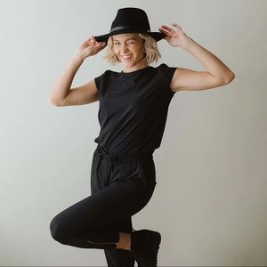 Albion Fit Black Jumpsuit, Large Petite (LP)